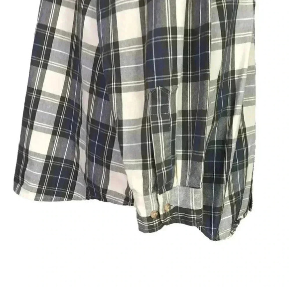 Carhartt Men 2X Reg Plaid Oxford Button Down Work Shirt Gray Multi Pockets Heavy - Picture 5 of 8